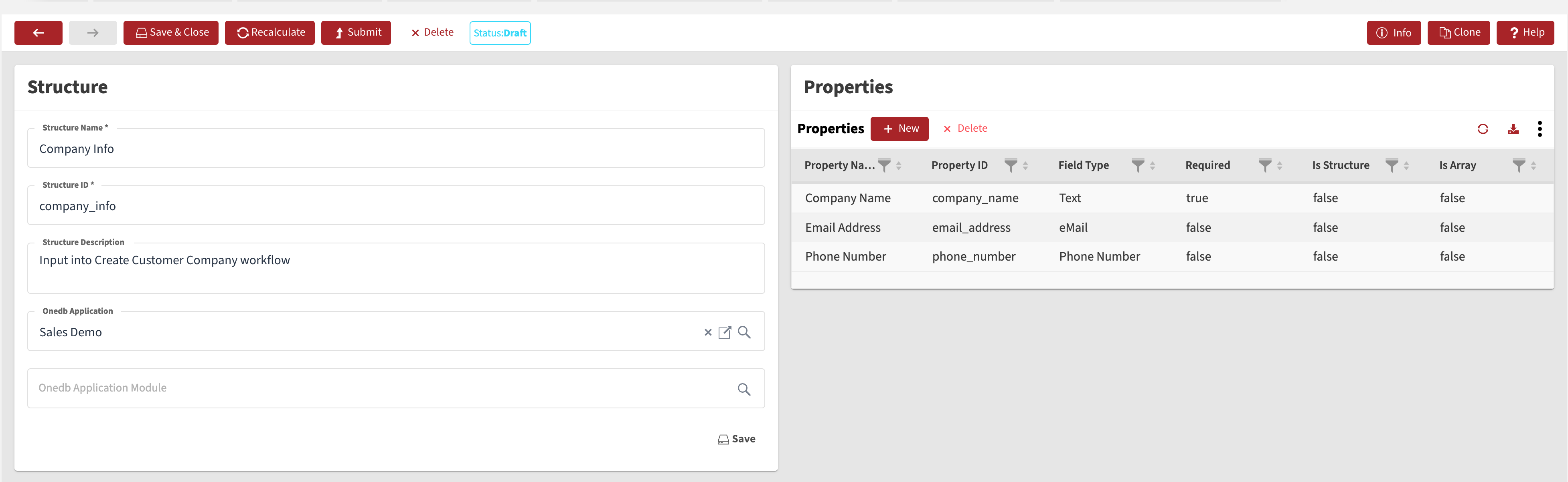 Company Info Structure