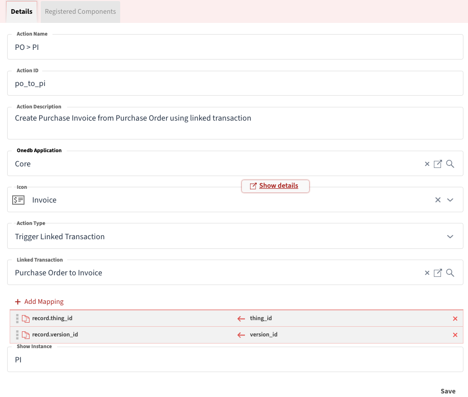 Custom Action Definition