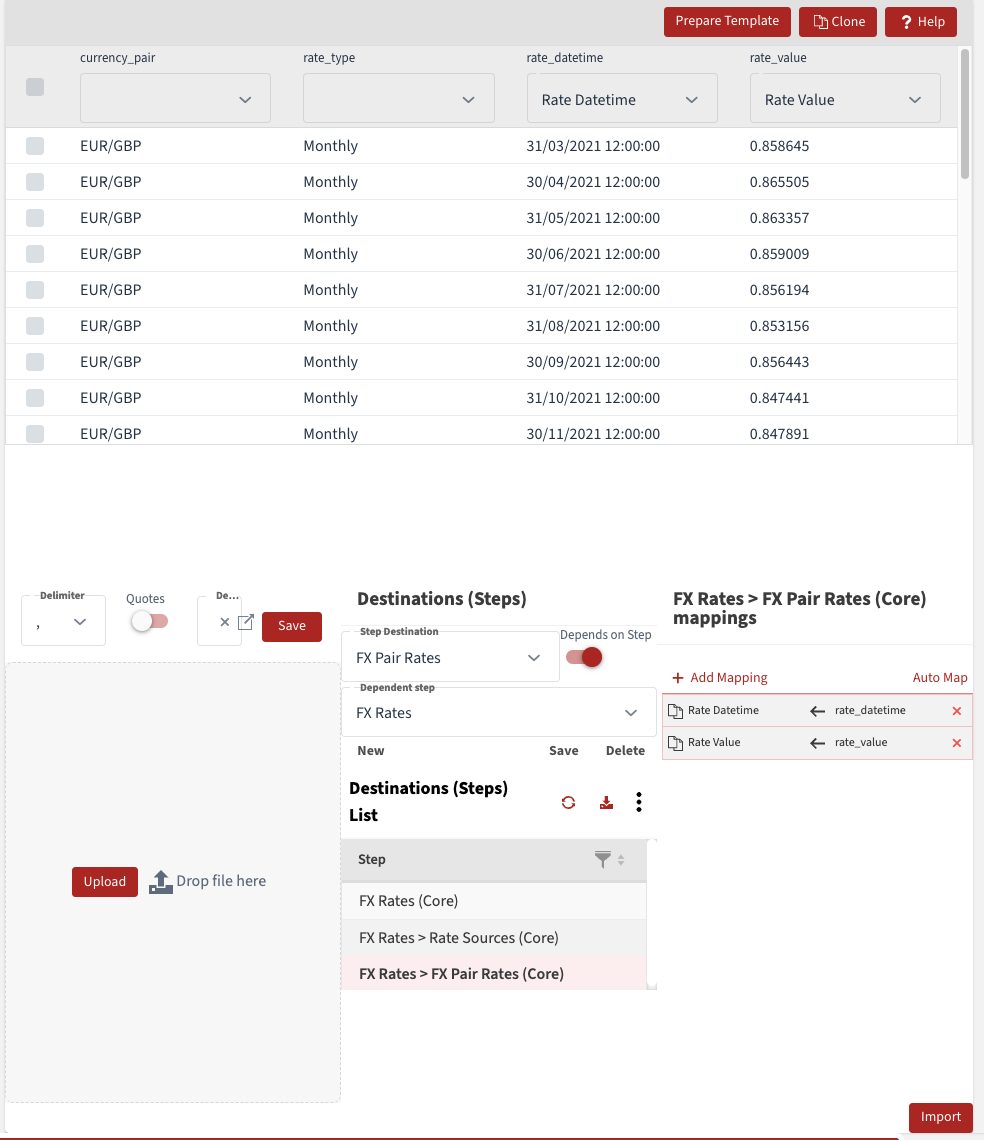 Data Import Definition