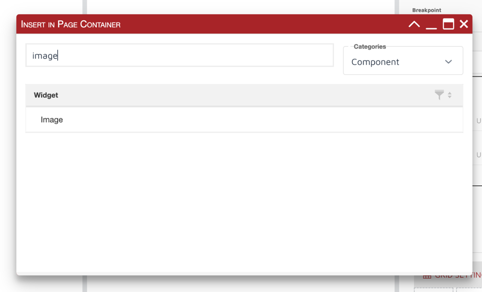 Image Component Selection