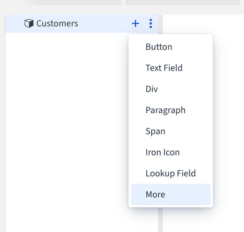 Widget Element Selection